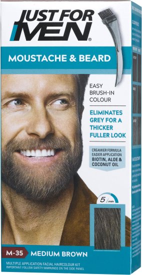 Just For Men - ג'ל לצביעת זקן בגוון חום בינוני M-35
