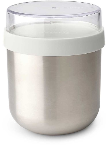 כוס תרמית למרק 0.5 ליטר Brabantia Make & Take - גוף נירוסטה ומכסה אפור בהיר/שקוף