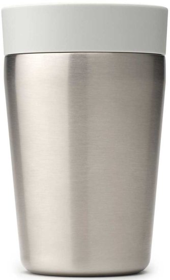 כוס תרמית 200 מ''ל Brabantia Make & Take - גוף נירוסטה מכסה אפור בהיר