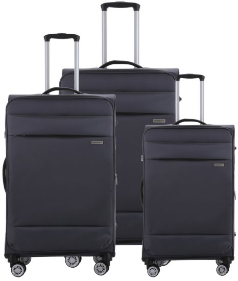 סט מזוודות בד 20+24+28 אינץ' דגם Alpine מבית Swiss Voyager – צבע אפור