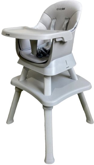 כסא אוכל 6 ב-1 דגם Lucky מבית BabySafe - צבע אפור