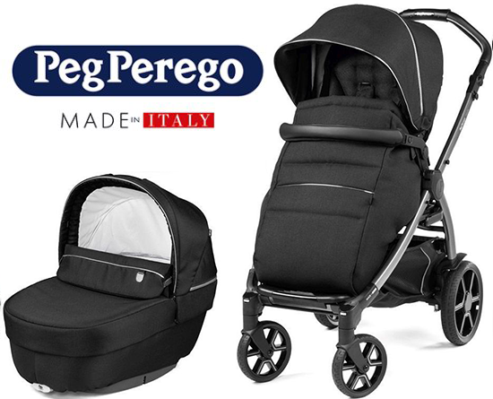 עגלת תינוק משולבת Peg Perego Book Lounge - צבע Black Shine