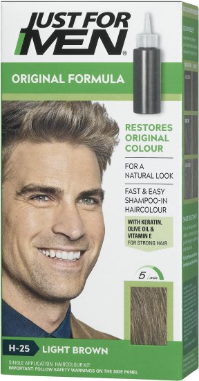 Just For Men – שמפו לצביעת שיער לגברים בגוון חום בהיר H-25