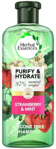 Herbal Essences - שמפו ללא סולפטים בתוספת תמצית צמחים תות ומנטה - נפח 400 מ''ל
