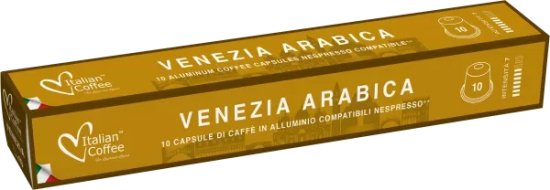 10 קפסולות אלומיניום Italian Coffee Venezia Arabica - תואמות למכונות קפה Nespresso