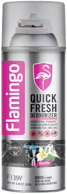 ספריי Quick Fresh מנטרל ריחות לרכב בניחוח וניל 220 מ''ל Flamingo – תמונה 2