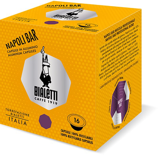 16 קפסולות אלומיניום Bialetti Napoli Bar - תואמות למכונות קפה Bialetti ו-Lorenzo