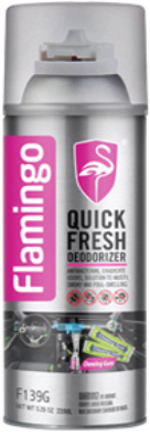 ספריי Quick Fresh מנטרל ריחות לרכב בניחוח מסטיק 220 מ''ל Flamingo