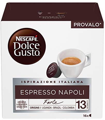 16 קפסולות Nescafe Espresso Napoli - תואמות למכונות קפה Dolce Gusto