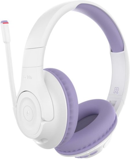 אוזניות קשת אלחוטיות עם מיקרופון לילדים דגם SoundForm Inspire מבית Belkin - צבע לבן/לבנדר