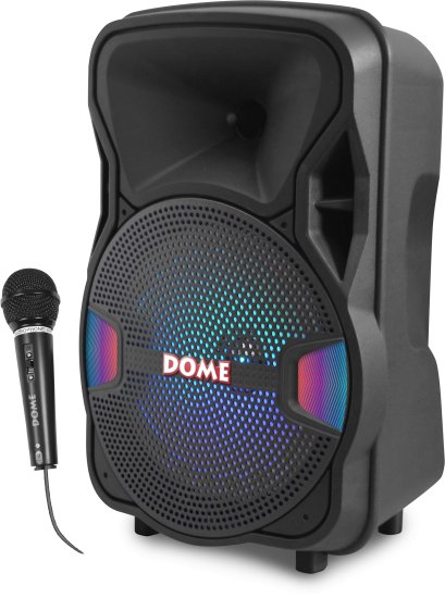 בידורית קריוקי ניידת עם מיקרופון חוטי ותאורת דיסקו לד Dome DM-2008 1000W