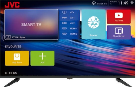 טלוויזיה חכמה ללא מסגרת 43 אינץ' FHD Android 12 דגם LT-43N5145 מבית JVC