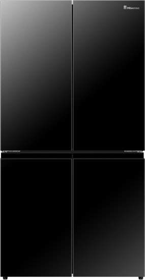 מקרר 4 דלתות מקפיא תחתון 609 ליטר Hisense RQ72BGK No-Frost Inverter - צבע זכוכית שחורה