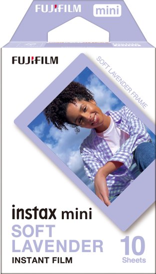 מארז 10 סרטי צילום Fujifilm instax Mini למצלמות אינסטנט Fujifilm instax Mini - צבע לבנדר