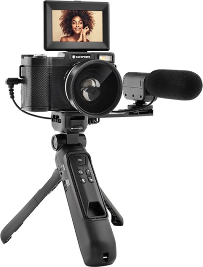 ערכת מצלמה דיגיטלית + חצובה + מיקרופון Agfaphoto Realishot VLG-4K