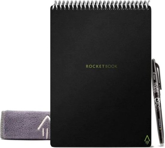 מחברת שורות/נקודות חכמה Executive A5 דגם Flip מבית Rocketbook - צבע שחור