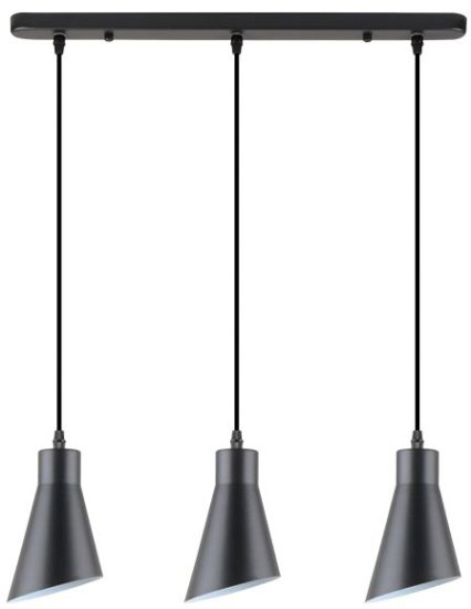 גוף תאורה תלוי דקורטיבי הברגה 3xE27 עד נורה 40W דגם YAEL מבית OMEGA - צבע שחור