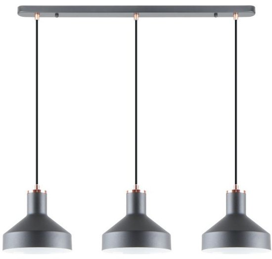 גוף תאורה תלוי דקורטיבי הברגה 3xE27 עד נורה 60W דגם LILACH מבית OMEGA - צבע שחור מט