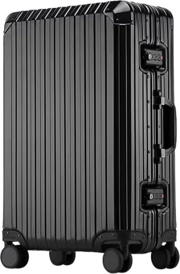 מזוודת טרולי קשיחה מאלומיניום בגודל 20 אינץ' דגם The Premier Pro מבית Camel Mountain - צבע שחור