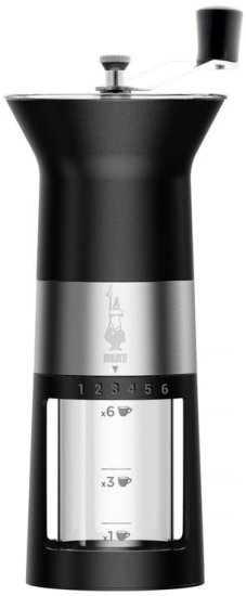 מטחנת קפה ידנית החדשה Bialetti - צבע שחור כסוף