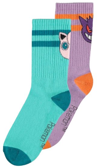 סט 2 זוגות גרבי ספורט Pokemon Jigglypuff And Ganger - מידה 39-42