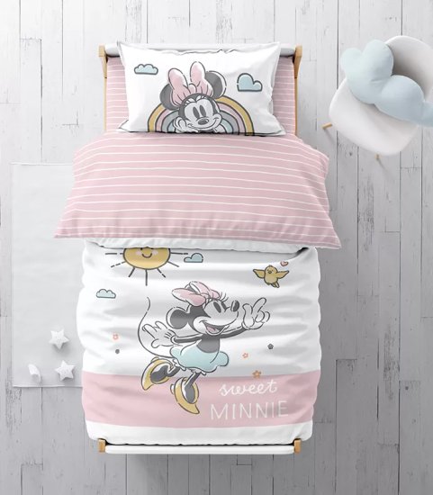 סט מצעים כותנה 70X130 ס''מ דגם Minnie with Sun מבית Homestyle