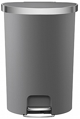 פח אשפה מלבני עם דוושה 55 ליטר דגם Hanna מבית Eko - אפור מט