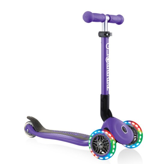 קורקינט מתקפל עם אורות Globber Primo Junior Foldable Lights - צבע סגול