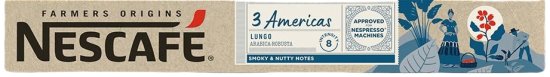 10 קפסולות אלומניום Nescafe Farmers Origins 3 Americas Lungo - תואמות למכונות קפה Nespresso
