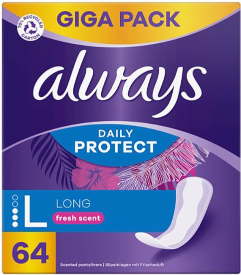 Always - מגני תחתון Daily Protect ניחוח רענן‏ - בסך הכל 64 תחבושות