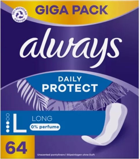 Always - מגני תחתון Daily Protect ללא בישום - בסך הכל 64 תחבושות