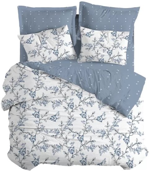 סט מצעים 180X200 ס"מ דגם Vivian מבית Homestyle – לבן/כחול