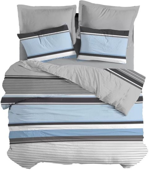 סט מצעים 180X200 ס"מ דגם Hilel מבית Homestyle – אפור/כחול