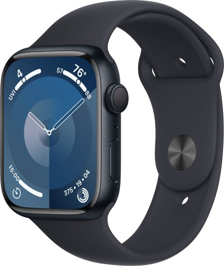 מציאון ועודפים - שעון חכם Apple Watch 45mm Series-9 GPS צבע שעון Midnight Aluminum Case צבע רצועה Midnight Sport Band גודל רצועה S/M