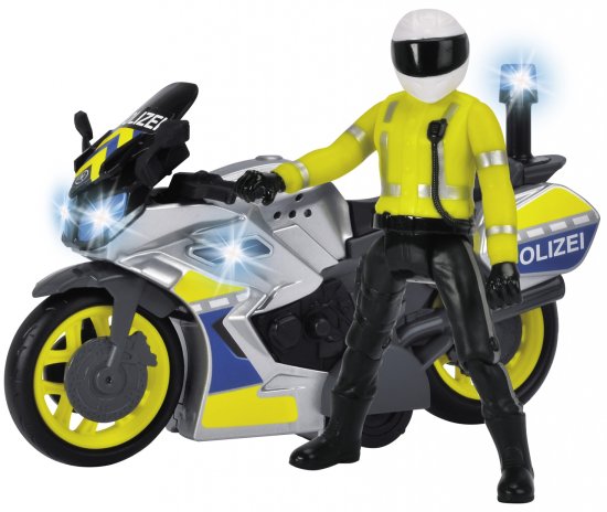 אופנוע משטרה עם דמות שוטר 17 ס''מ מבית Dickie