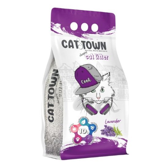 קט טאון Cat Town חול לחתולים מתגבש בניחוח לוונדר – 10 ליטר