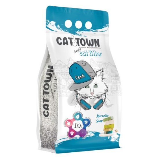 קט טאון Cat Town חול לחתולים מתגבש בניחוח סבון – 10 ליטר