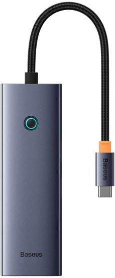 מפצל USB, קורא כרטיסים וכרטיס רשת 7-Port HUB מבית Baseus - צבע אפור
