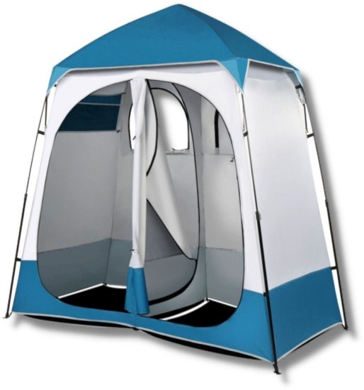 אוהל מקלחת / שירותים זוגי מקצועי I-CAMP MOQI - צבע כחול / אפור