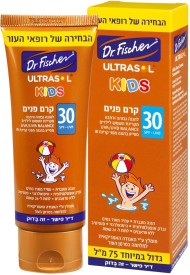 Dr. Fischer - קרם פנים הגנה מהשמש לילדים Ultrasol SPF30 - נפח 75 מ''ל