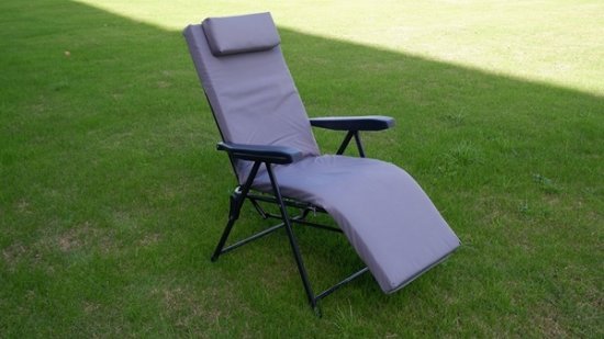 כיסא מתכוונן 7 מצבים כולל כרית ראש Playa CHIR7G - צבע אפור
