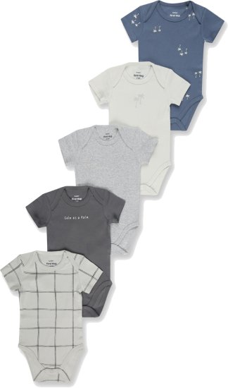 מארז חמישיית בגדי גוף עם שרוולים קצרים 1ST NATURE מבית Minene – צבע כחול