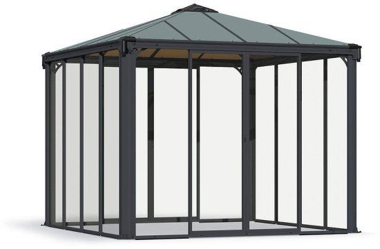 גזיבו סגור לגינה דגם Ledro בגודל 300X300 ס"מ מבית Palram – צבע אפור