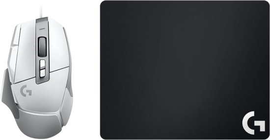 באנדל עכבר גיימינג חוטי G502 X - בצבע לבן + פד עכבר Logitech G240 במתנה
