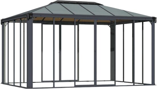 גזיבו סגור לגינה דגם Ledro בגודל 430X295.5 ס"מ מבית Palram – צבע אפור