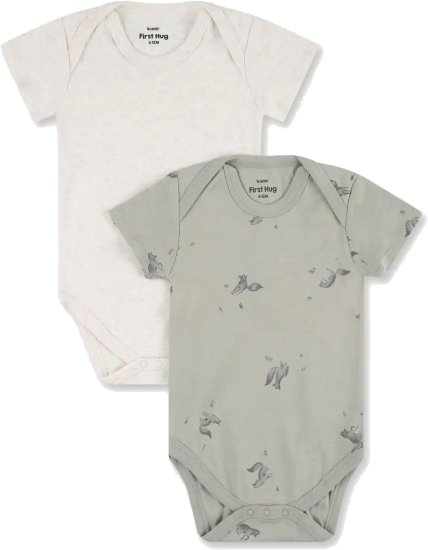 זוג בגדי גוף שרוול קצר 1ST NATURE מבית Minene - צבע ירוק זית