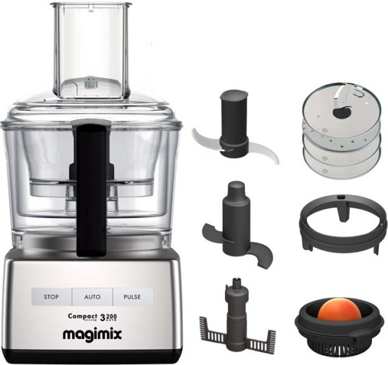 מעבד מזון 6 ב-1 Magimix Compact CS-3200CMSE 650W - צבע כרום מט