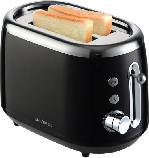 מצנם רטרו 2 פרוסות Universe Retro 2 slice NR-883 - צבע שחור