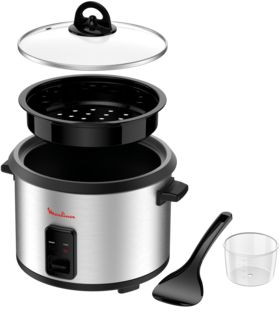 סיר בישול אורז 5 ליטר Moulinex MK123D27 EasyRice 700W - שחור/כסוף