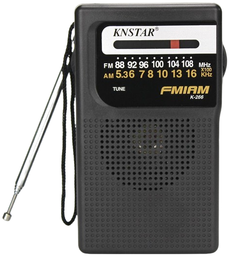 רדיו נייד טרנזיסטור AM/FM אנלוגי קומפקטי דגם K-266 מבית KNSTAR - צבע אפור